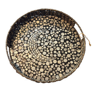 Celestial Mystique Mother of Pearl Tray Inlaid Lacquer Tray Home Decor Elegance